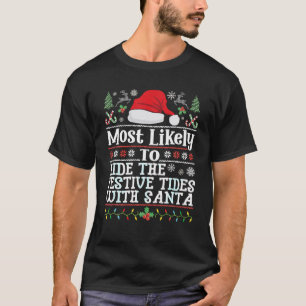 Camiseta Passear as entranhas festivas com Papais noeis que