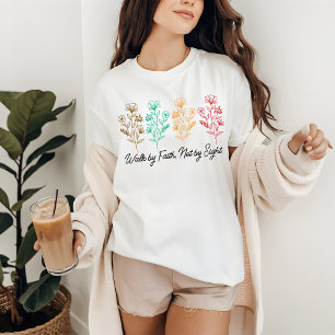 Camiseta Passear por Faith Floral T-Shirt, Presente de Dia