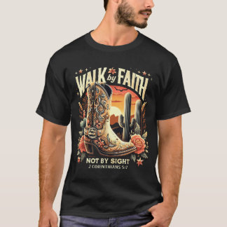 Camiseta Passear por Fé, não por Sight Christian Western