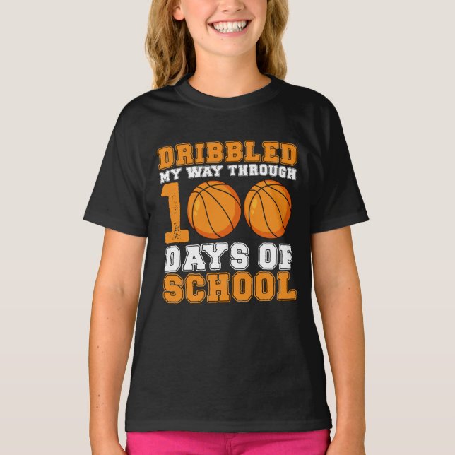 Camiseta Passei Por 100 Dias De Basquete Escolar (Frente)