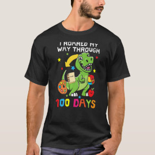 Camiseta Passei Por 100 Dias De Dinosau Escolar