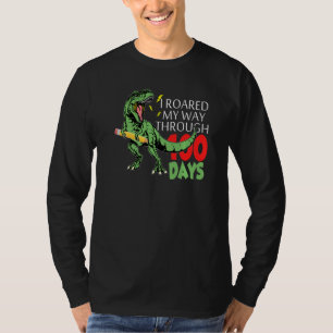 Camiseta Passei Por 100 Dias De Dinosau Escolar