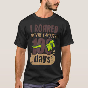 Camiseta Passei Por 100 Dias De Dinosau Escolar