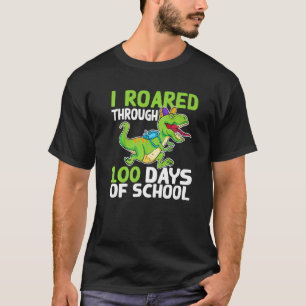 Camiseta Passei Por 100 Dias De Dinosau Escolar