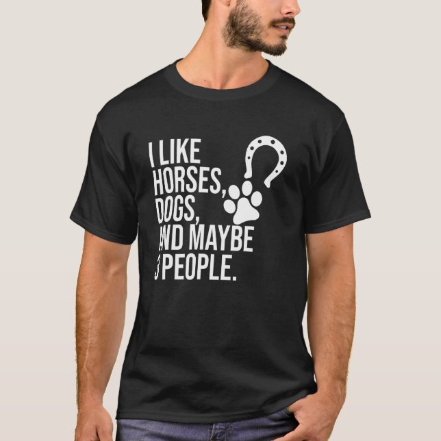 Camiseta Passeio a Cavalo Como Cavalos E Cavaleiros De Cães (Frente)