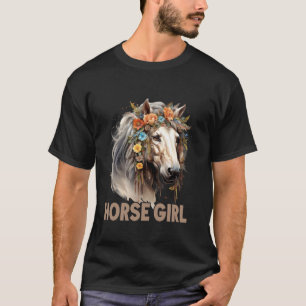 Camiseta Passeio a Cavalo Equestre Moça de Cavalo Mulheres