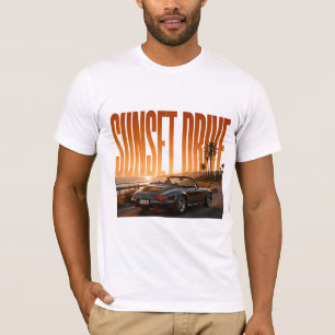 Camiseta Passeio ao Pôr do Sol Gráfico de Viagem de Luxo