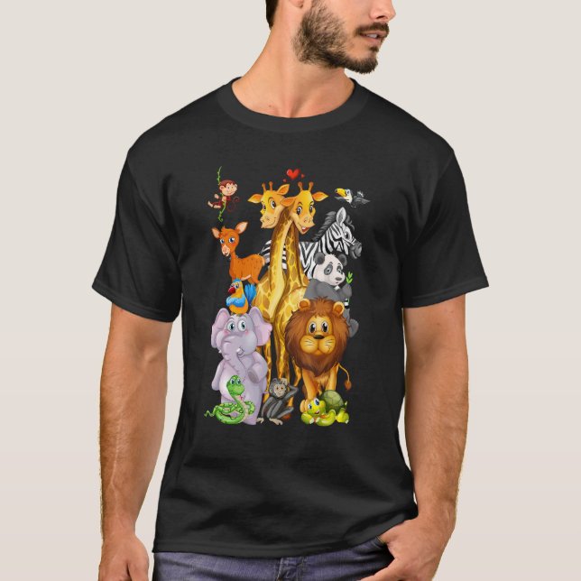 Camiseta Passeio ao Zoológico Animais Fofos do Zoológico (Frente)