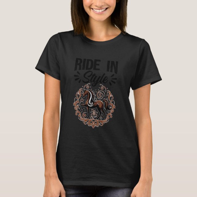 Camiseta Passeio com Estilo Cavalgada Corrida Equestre H (Frente)