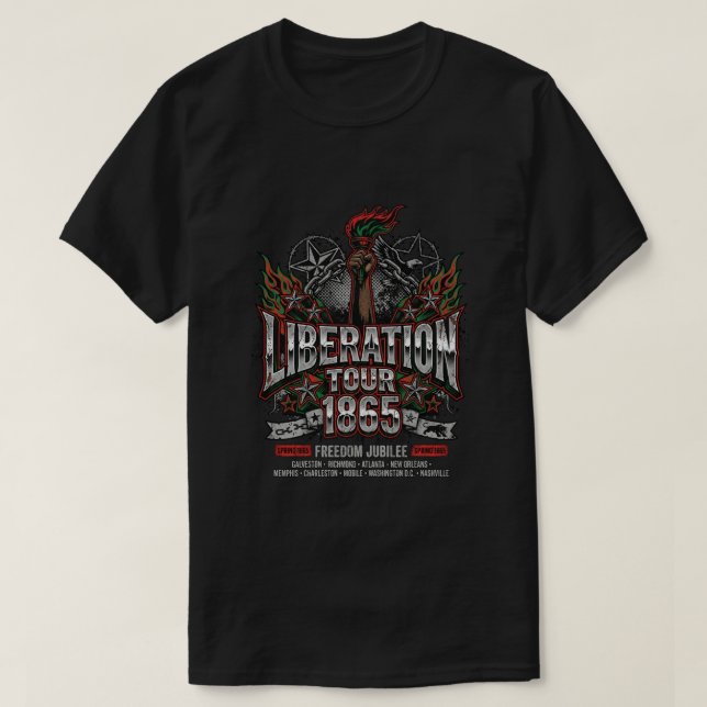 Camiseta Passeio da Libertação 1865 juneteenth Comemoração  (Frente do Design)