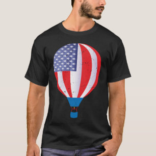 Camiseta passeio de balão de ar quente - bandeira dos EUA -