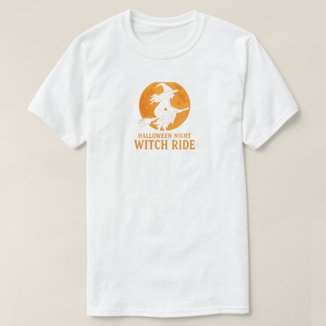 Camiseta Passeio de Bruxa na Noite de Halloween (Frente do Design)
