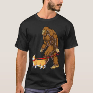 Camiseta Passeio de cachorro Bigfoot Corgi engraçado amante