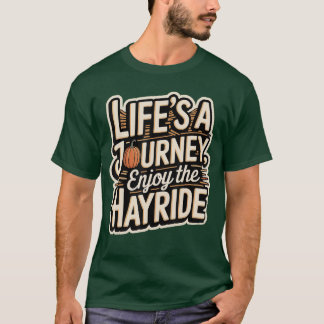 Camiseta Passeio de charrete Cenário de outono Passeio de a