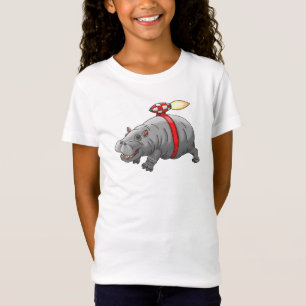 Camiseta Passeio de Jetpack do Hipopótamo Foguete
