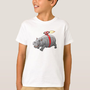Camiseta Passeio de Jetpack do Hipopótamo Foguete