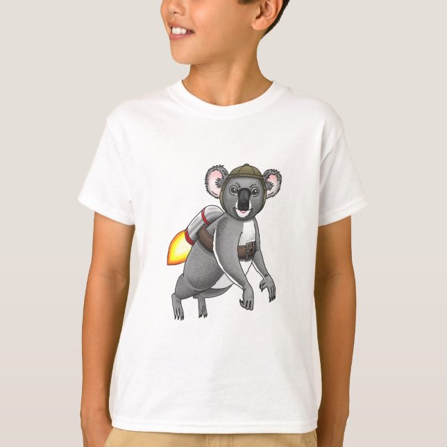 Camiseta Passeio de Jetpack do Rocket Koala (Frente)