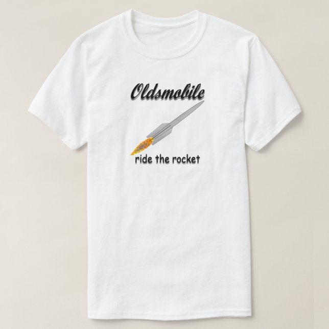 CAMISETA PASSEIO DE OLDSMOBILE O ROCKET (Frente do Design)