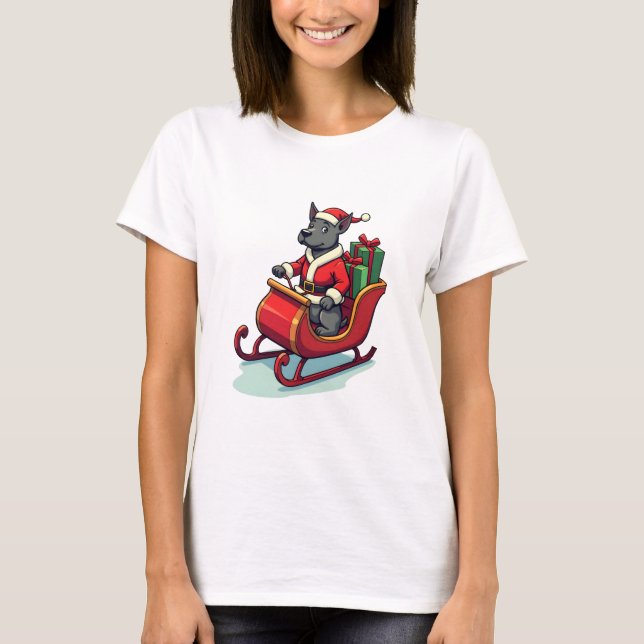 Camiseta Passeio de Papai Noel Pitbull (Frente)