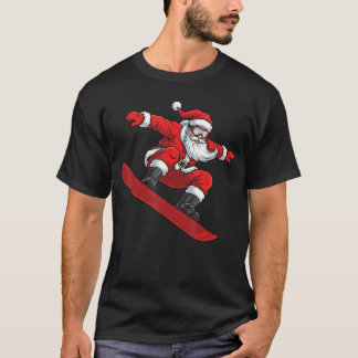Camiseta Passeio de Papai Noel Snowboard Natal Engraçado Fr
