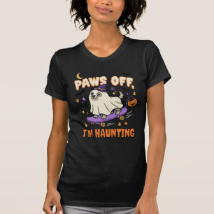Camiseta Passeio de Patinete Assustador do Cão de Halloween