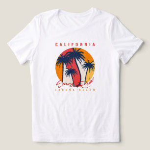 Camiseta Passeio de Surf na Califórnia Laguna Beach Retro P