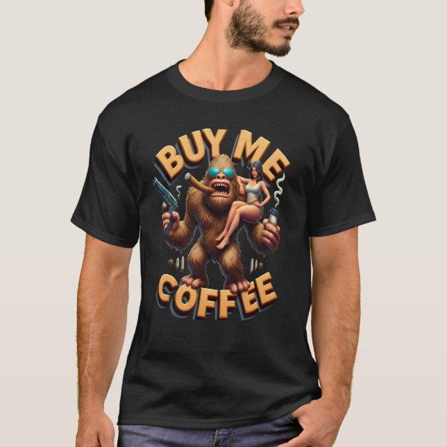 Camiseta Passeio Encantado num Comprar Furry-me Um Café (Frente)