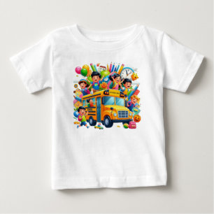 Camiseta Passeio Escolar Alegre: Aventura no Ônibus Escolar