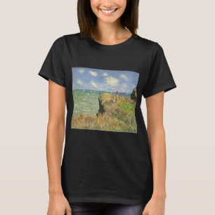Camiseta Passeio no penhasco em Pourville por Claude Monet