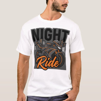 Camiseta Passeio Noturno Gráfico de Motocicleta Esportiva U