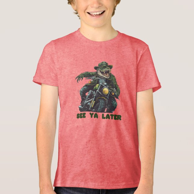 Camiseta Passeio ou Mordida: Legal Gator Biker Selvagem no  (Frente)
