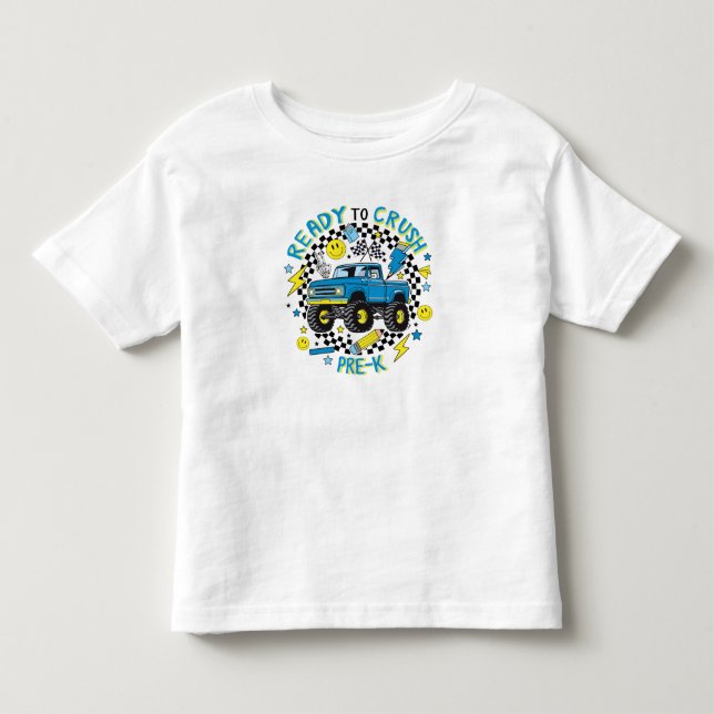 Camiseta Passeio Poderoso Pré-K: Pronto para Rolar com Esti (Frente)