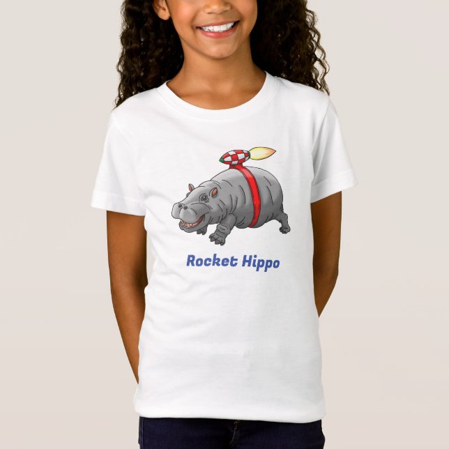 Camiseta Passeio Rápido do Hipopótamo Foguete (Frente)