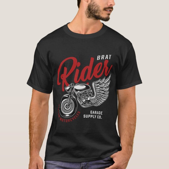Camiseta Passeios De Brat Motocicletas Personalizados T-Shi (Frente)