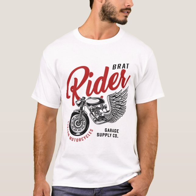 Camiseta Passeios De Brat Motocicletas Personalizados T-Shi (Frente)