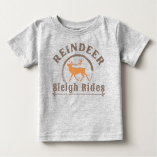 Camiseta Passeios de Trenó de Rena de Natal Vintage