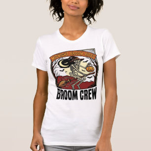 Camiseta Passeios de Vassoura de Halloween Esqueleto de Bru