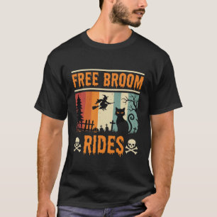Camiseta Passeios de vassoura gratuitos de Halloween Bruxa 