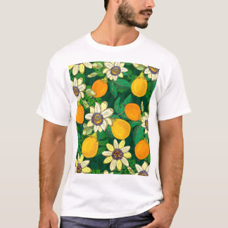 Camiseta Passionflower Bloom: Imagem Preta De Fundo.