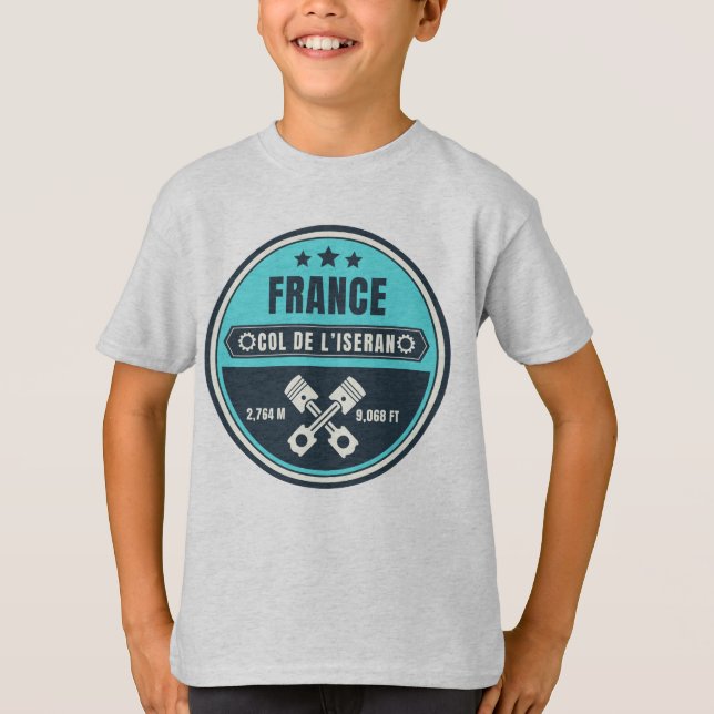 Camiseta Passo comum francês Col de l’Iseran Alpes motobike (Frente)