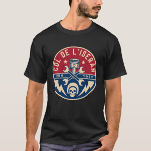 Camiseta Passo comum francês Col de l’Iseran Alpes motobike
