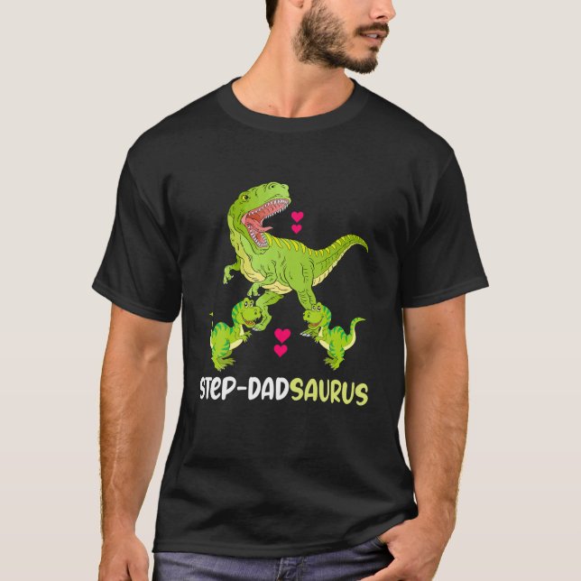 Camiseta Passo Dadsaurus T Rex Dinossaur Step Pai Saurus Fa (Frente)