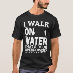 Camiseta Passo Por Água Engraçada Pescador De Gelo Invern