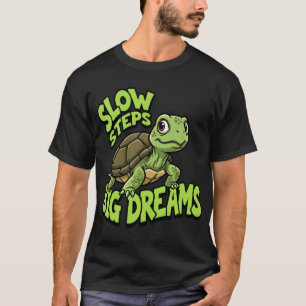 Camiseta Passos Lentos Grandes Sonhos Design tartaruga Moti