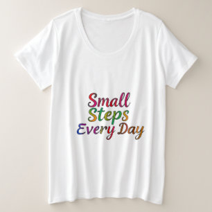 Camiseta Passos Pequenos Todos Os Dias - Tamanho Mais Motiv