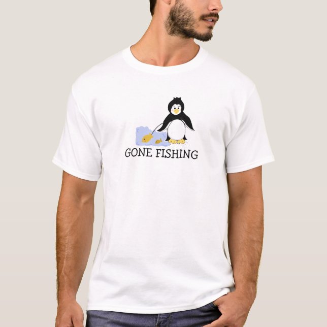 Camiseta Passou A Pescar Pinguim Legal (Frente)