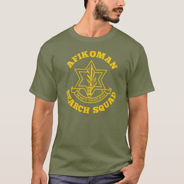 Camiseta Passover Afikoman Search Squad Idf Israelense (Frente)