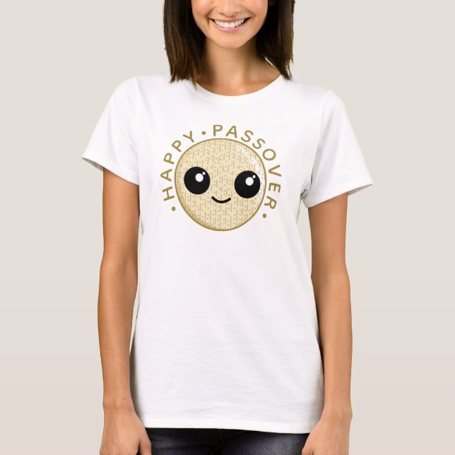 Camiseta Passover feliz Kawaii Matzo Bread (Frente)