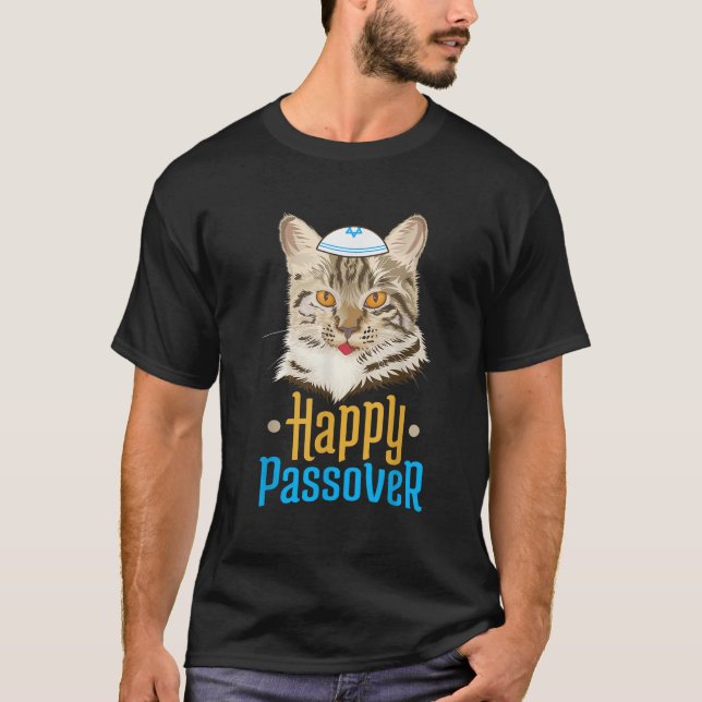 Camiseta Passover Happy Passover Cat Funny Seder Jewish Hol (Frente)