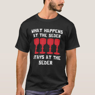 Camiseta Passover O que acontece no Seder fica Matzah Wi